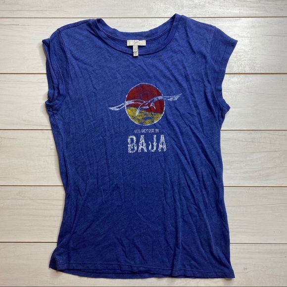 Joie Women Kirarra T shirt Baja Graphics Blue XS - Picture 3 of 8
